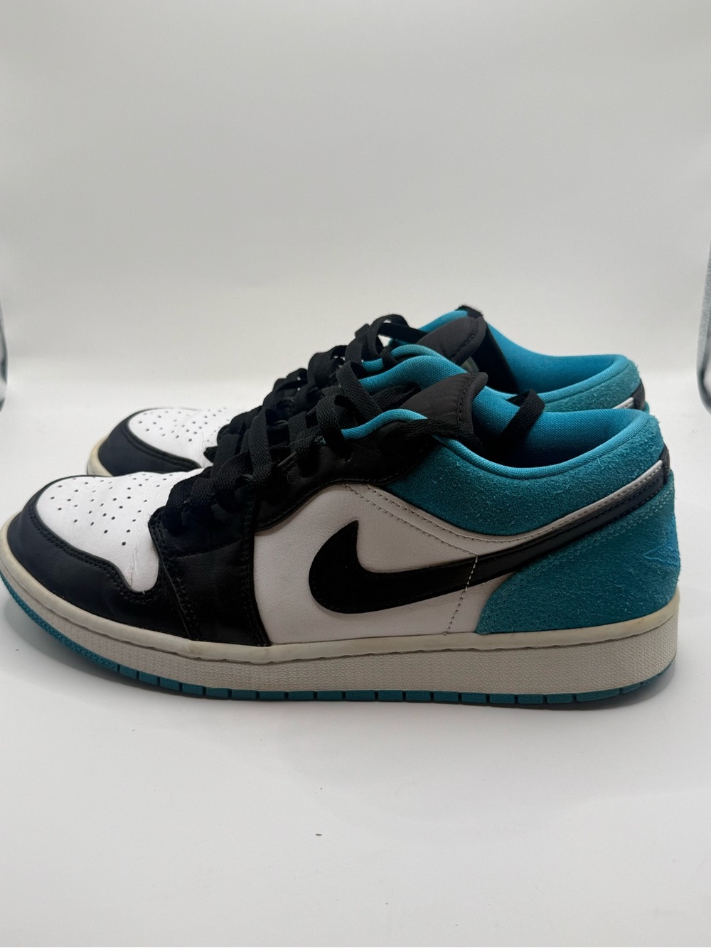 Nike Dunks- black White & Teal Low-Top Sneakers